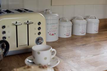 Fully equipped with a kettle and toaster too.