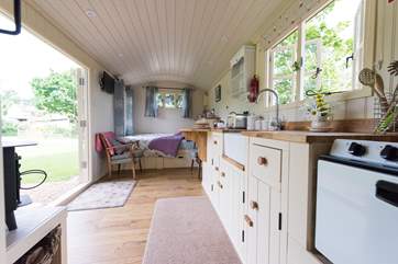 This beautifully bespoke shepherd's hut has everything you will need for your luxury glamping holiday.