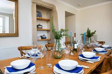 The dining-table is large enough for all to gather.