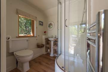 The en suite shower-room is very spacious.