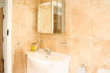 LED lit mirrors in both bathrooms.