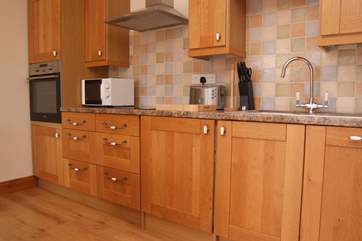 The kitchen area.