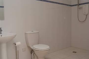 The spacious wet-room shower.