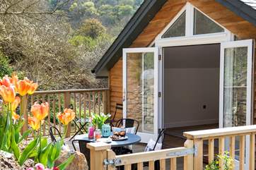 The decking-area is a great spot for al fresco dining.