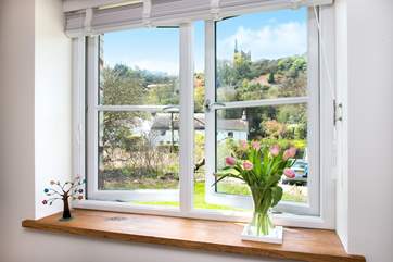 The double bedroom enjoys the views across to the engine house 'Wheal Friendly'.