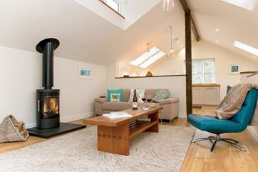 The open plan living room is so light and airy
