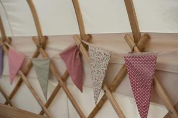 Colourful bunting.