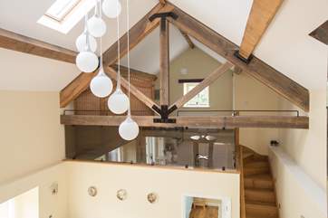 This view is taken from the second mezzanine area, across towards the single bedroom.