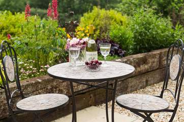 Enjoy a glass of wine or your morning coffee outside on the terrace.