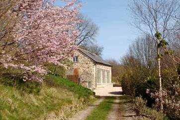 The Studio is reached along its own little driveway with private parking at the top right next to the property.