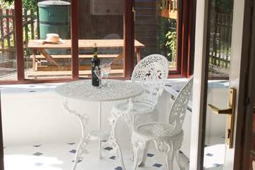 The conservatory is another nice place to sit with a glass of something.
