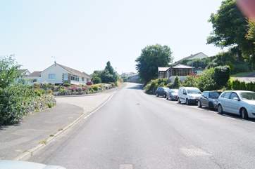 Looking up the hill to the village from outside the cottage.