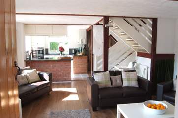 The open plan living space is lovely and light.