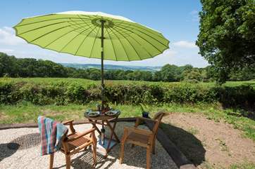 Perfect for al fresco dining taking in the far reaching views over the Axe Valley.