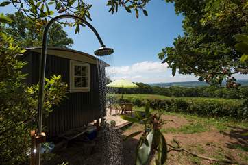 You get to experience an outdoor shower with a view (but don't forget there's the en suite shower-room too!).