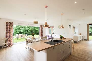 The light floods into the house from every angle.