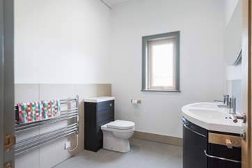 This fabulous en suite has not one but two wash-basins!