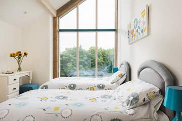 This bedroom has 'zip and link' beds which can also be made up as a 6 foot double bed on request.