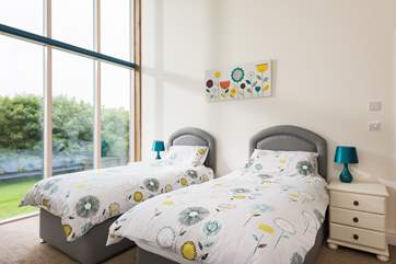 Bedroom 2 made up as a twin room with 3 foot single beds.(blinds are now fitted to all of the windows)