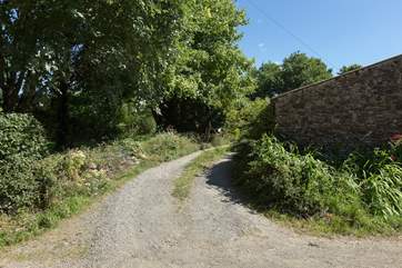 This is the entrance to Little Barwick, you will pass the owners' farmhouse and the cottage is beyond it with plenty of parking.