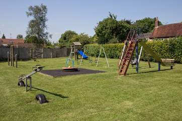 Plenty of space for running around safely in the village play area, 500 yards from Orchard View.