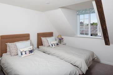 On the second floor bedroom 2 has 3ft twin beds and views out over the village.