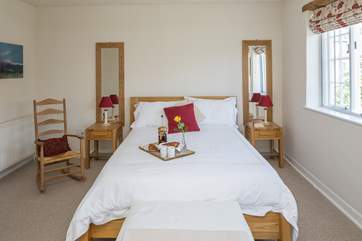 The spacious master bedroom room has a super comfy 5ft bed.
