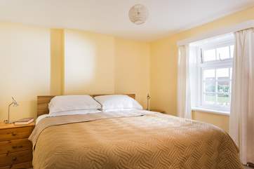 Bedroom one with a king-size double bed which can be made up as two 3ft single beds on request.