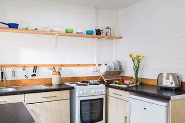 The kitchen may be small but is very well-equipped.