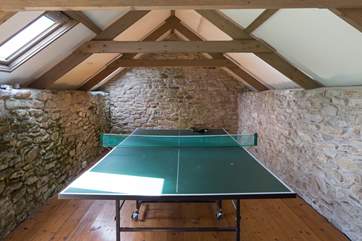 The games-room in an outside barn - approached by unrailed stone steps.
