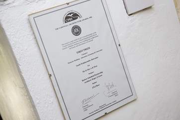 Accreditation for the restoration of the cottage.