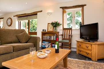 The sitting-area enjoys views over the garden.
