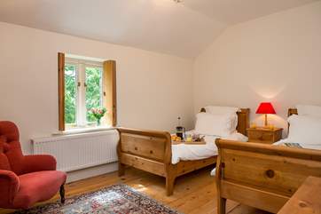 Bedroom 2 has twin beds.