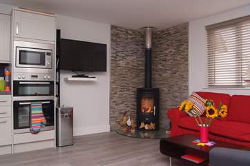 The open plan living area.