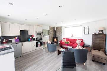 Open plan living-area.