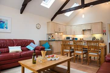 The open plan living-room is wonderfully light and airy.