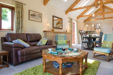 The open plan living area has plenty of room for all.