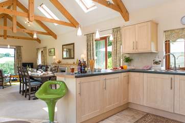 Looking back form the kitchen-area across the open plan living-room.