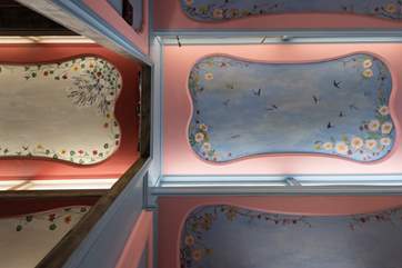 The beautiful paintings on the ceilings.
