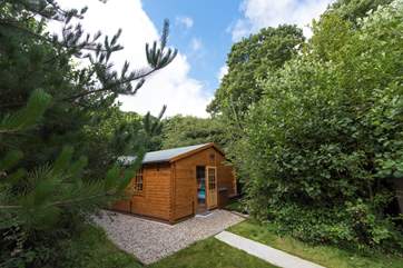 The cabin from the parking area.