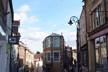 St Catherine's is a steep cobbled street in the centre of Frome, with vintage boutiques, art and interiors shops and little cafes.