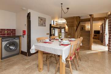 You can get a feel from this photo of the flow from the kitchen/dining area through to the living area.