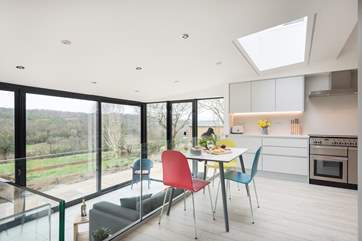 The top part of the split-level kitchen/family-room.