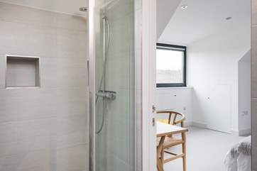 The walk-in shower in the wet-room.