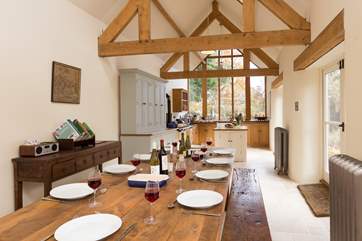 There is a huge farmhouse kitchen table that will seat 10 very comfortably for the most memorable of feasts. Please note there are 3 steps from the entrance hall down into the kitchen
