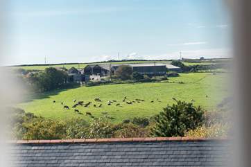 The wonderful view from the sitting-room windows over the surrounding countryside.