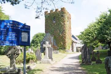 The pretty church of St Ruan in the heart of the village is a short walk from the cottage.