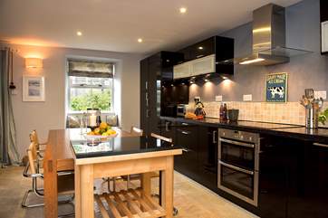 The stylish kitchen has all you need to serve up your holiday culinary delights.