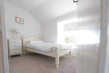 The single bedroom where there is also room for a travel cot.