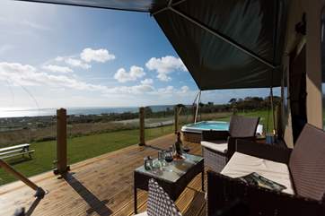 The spacious deck, a great place for al fresco dining.